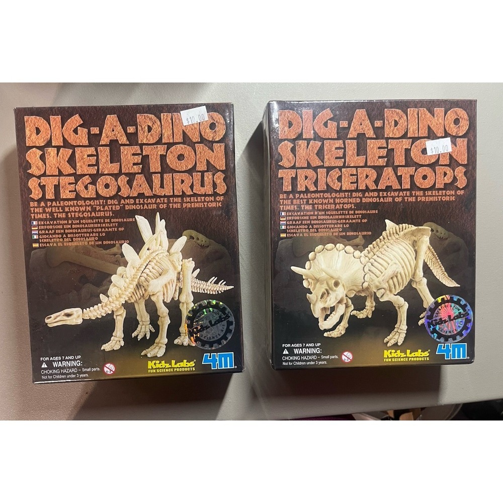 Dig-a-Dino Skeleton Toy Set Of 2. New In Box